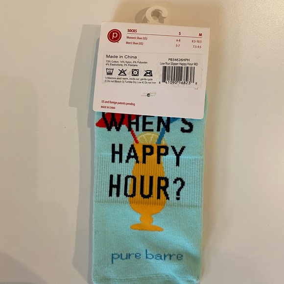 Pure Barre Women's Grip Socks - When's Happy Hour - Picture 2 of 2